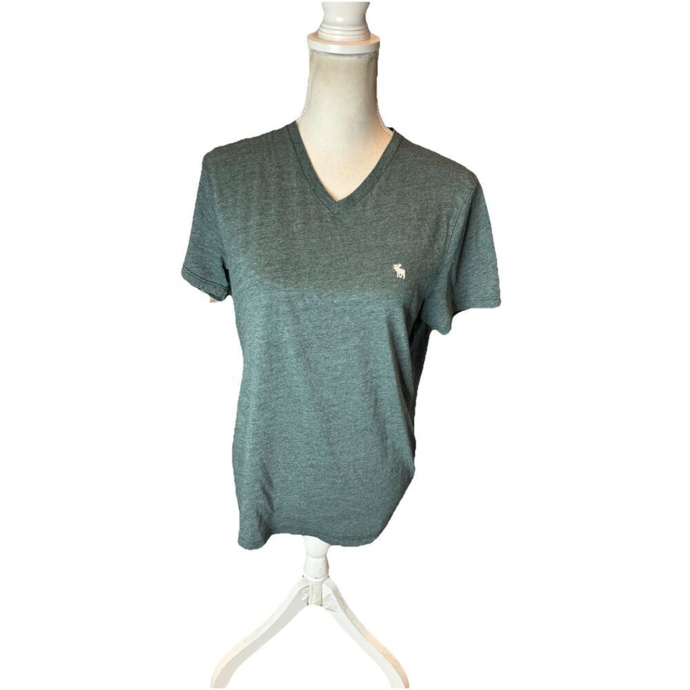Abercrombie & Fitch Shirt Mens Small Green Comfort V-Neck Soft Y2K Style